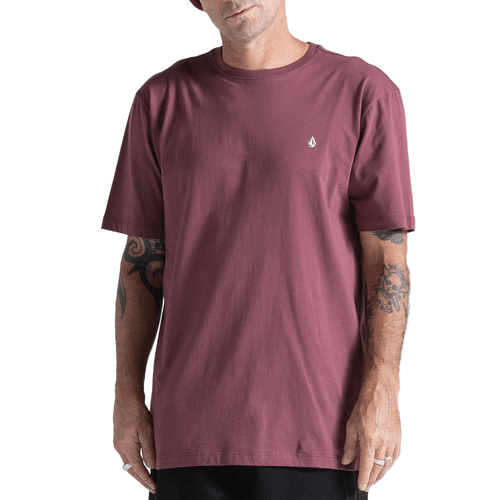 Camiseta Masculina Volcom Regular Stone Blanks BORDO-VLTS010633- -1-